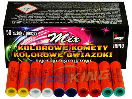 Race pistoletowe MIX Kolorowe komety/gwiazdki JRP10 - 50 sztuk