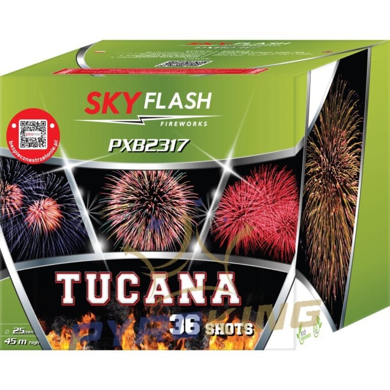 Wyrzutnia fajerwerków Sky Flash Tucana PXB2317 Piromax, 36 strzałów kalibru 25 mm