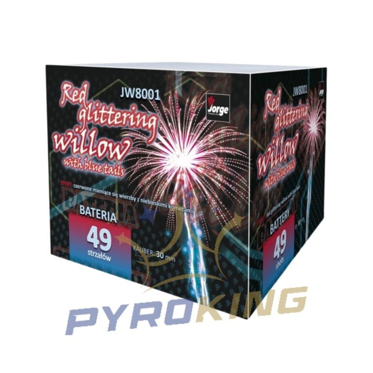 Wyrzutnia Red Glittering Willow with Blue Tails JW8001 Jorge 49 strzałów kaliber 30 mm