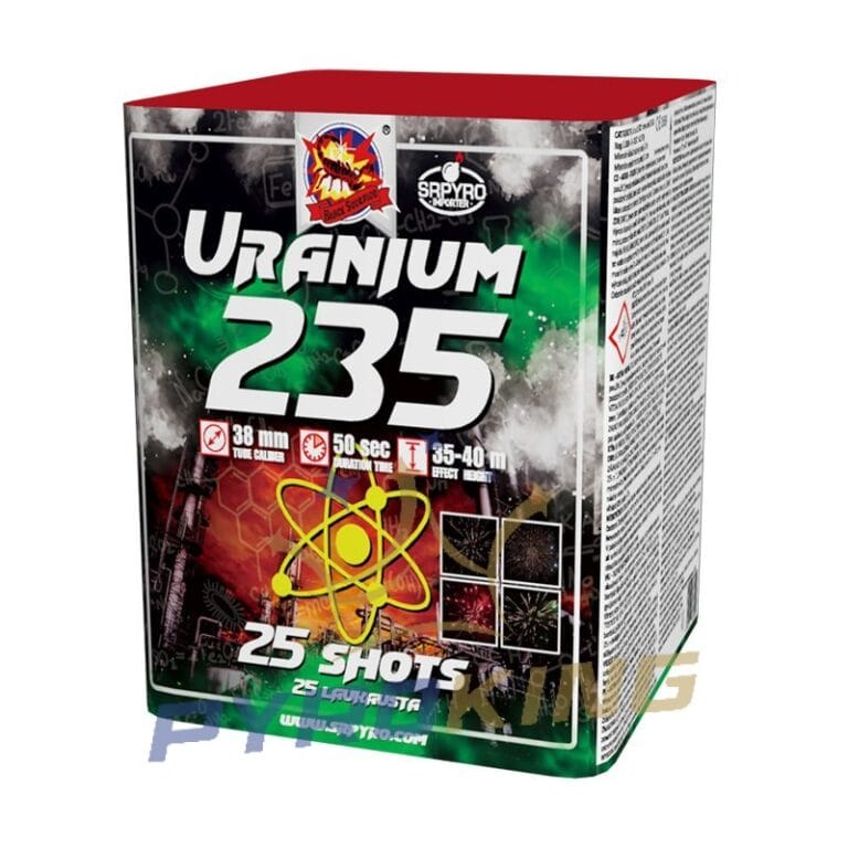 Wyrzutnia fajerwerków Uranium 235 CLE4320 SRPyro, 25 strzałów kalibru 38 mm