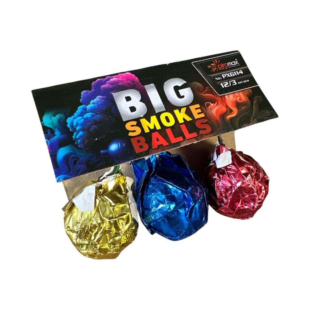 Duże kulki dymne PXG114 Big Smoke Balls – Piromax Zestaw 3 dużych kulek dymnych Piromax PXG114 Big Smoke Balls T1
