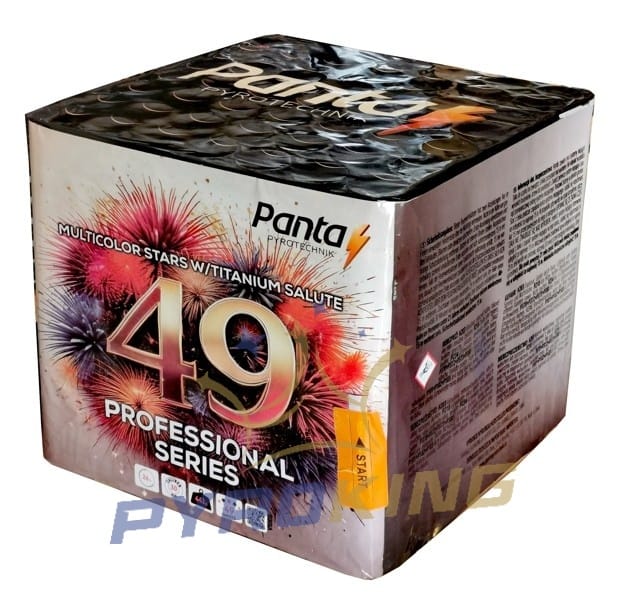 Wyrzutnia Stars w Titanium Salute PPB49887 Panta 49 strzałów kaliber 30 mm