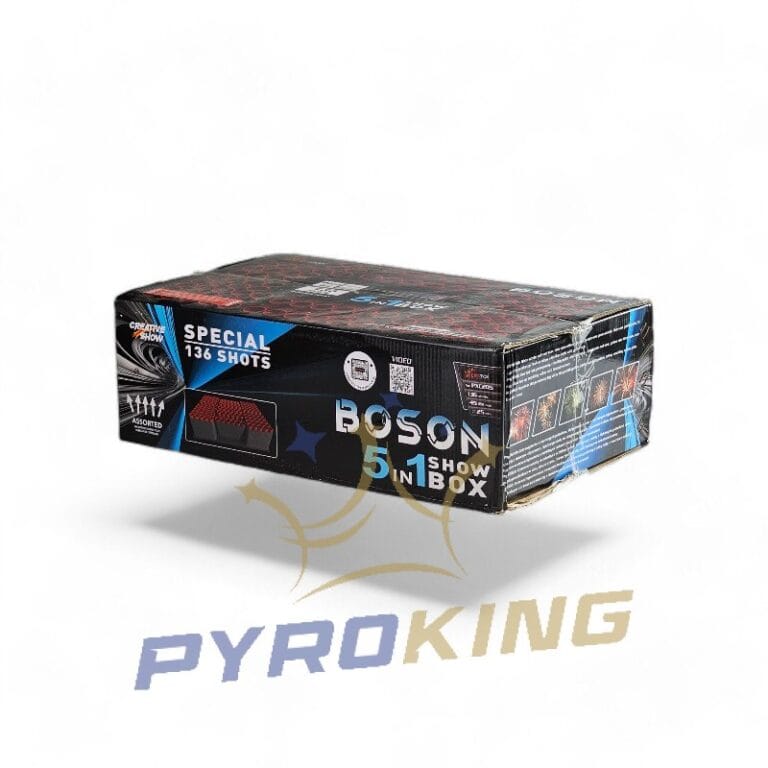 Zestaw wyrzutni fajerwerków Boson PXC205 Piromax 5 w 1, 136 strzałów kalibru 25 mm