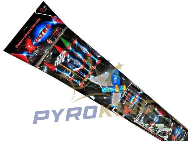 Zestaw fajerwerków X-Ultra PXZ201 Piromax F2 – 5 rakiet, motylek i petardy