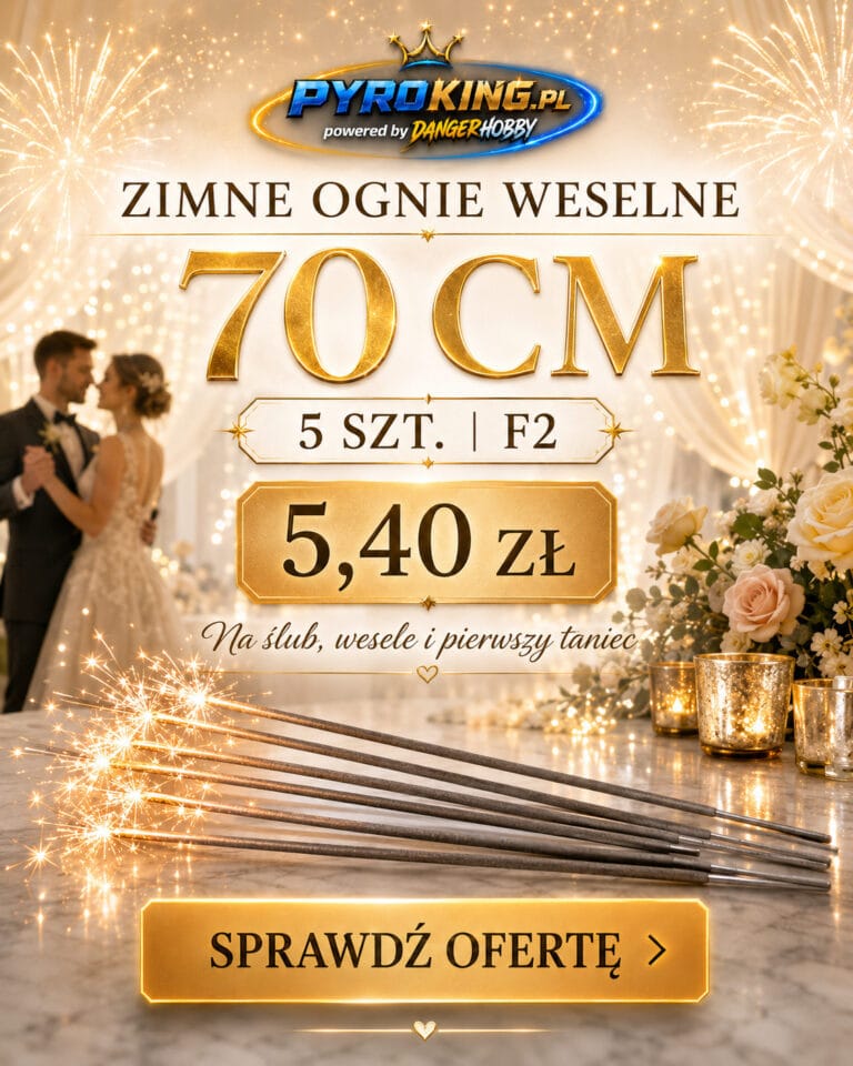 Zimne ognie weselne 70 cm – 5 sztuk na ślub, wesele i pierwszy taniec