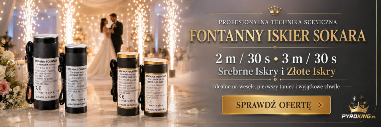 Fontanny iskier Sokara na ślub i wesele – srebrne i złote iskry na pierwszy taniec