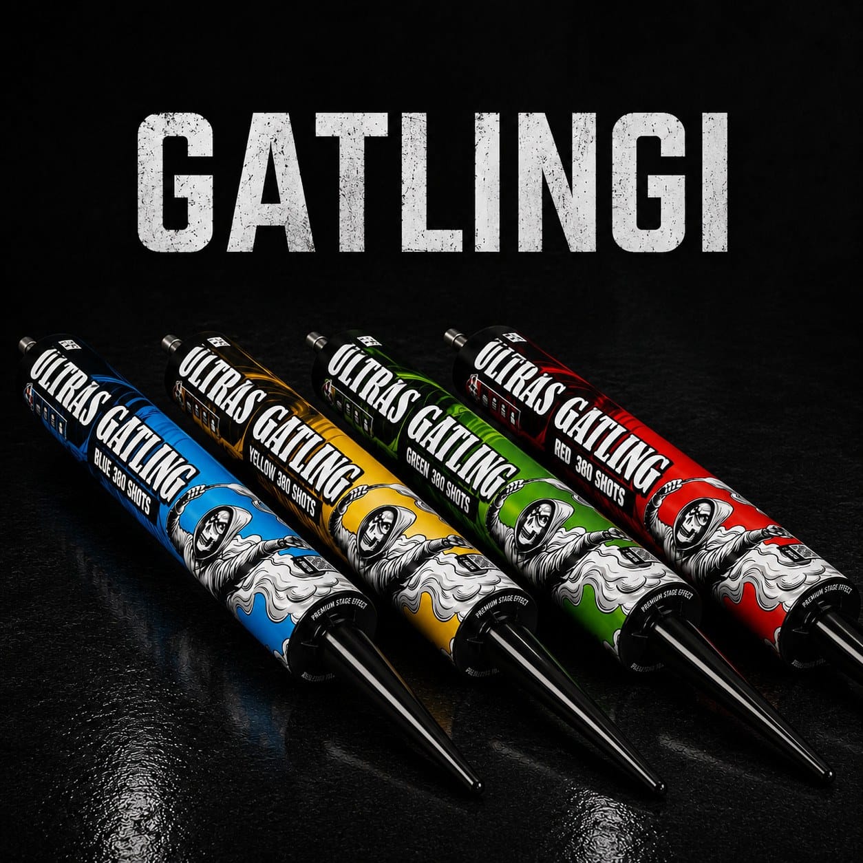 Gatlingi – kolorowe gatlingi Ultras Gatling do opraw meczowych i pokazów pirotechnicznych