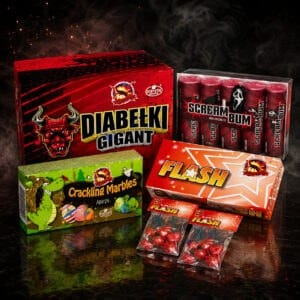 Pirobajery, strzelające diabełki, mini stroboskopy, crackling marbles i cyrkoblice dostępne w sklepie PyroKing
