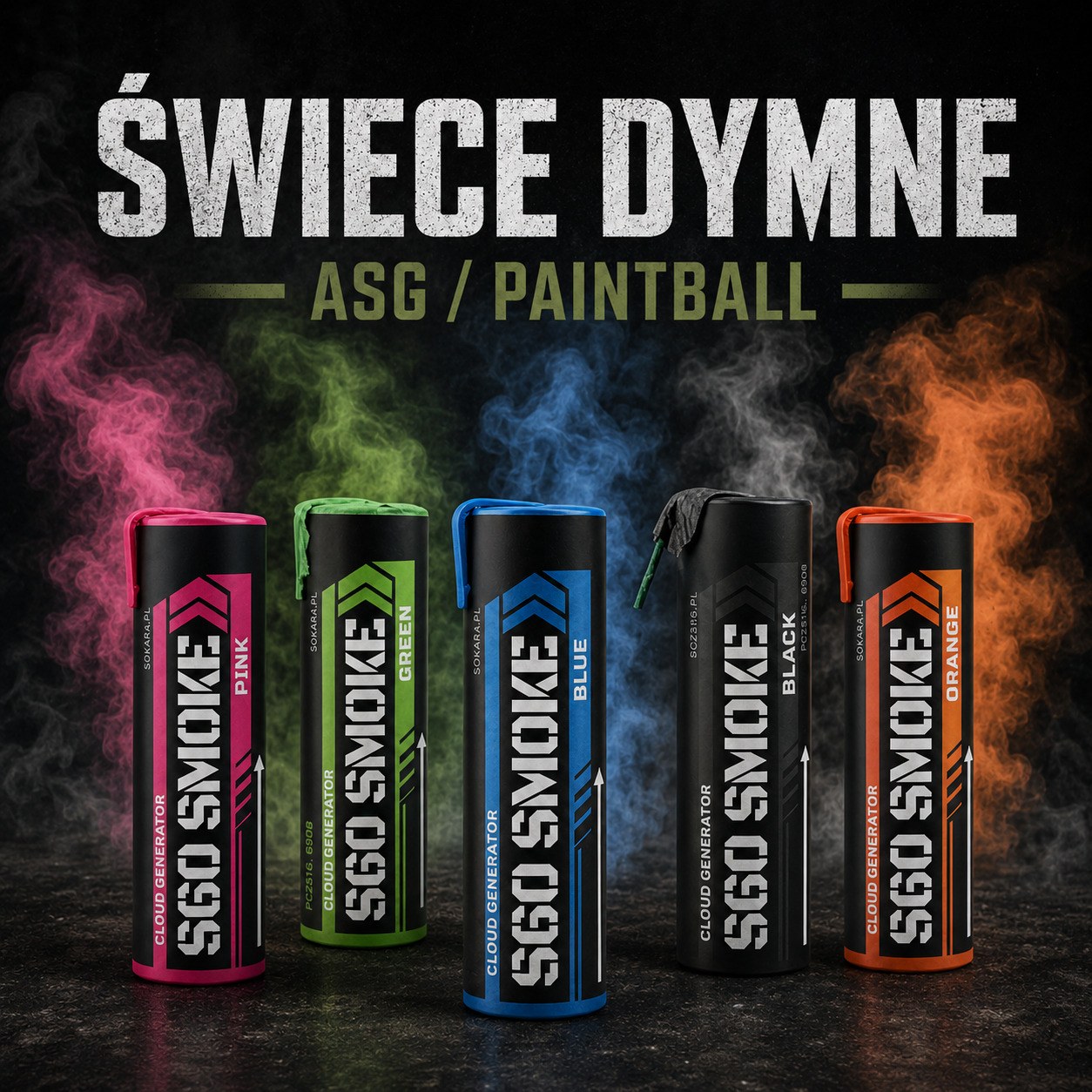 Kolorowe świece dymne do ASG, paintballa i rozgrywek terenowych
