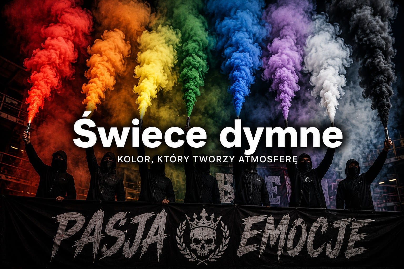Kolorowe świece dymne wykorzystywane podczas oprawy meczowej i wydarzeń sportowych