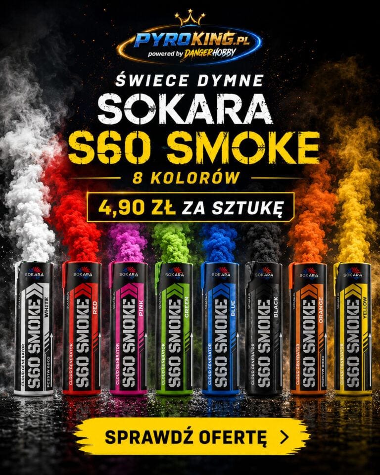 Świece dymne Sokara S60 Smoke w 8 kolorach po 4,90 zł za sztukę