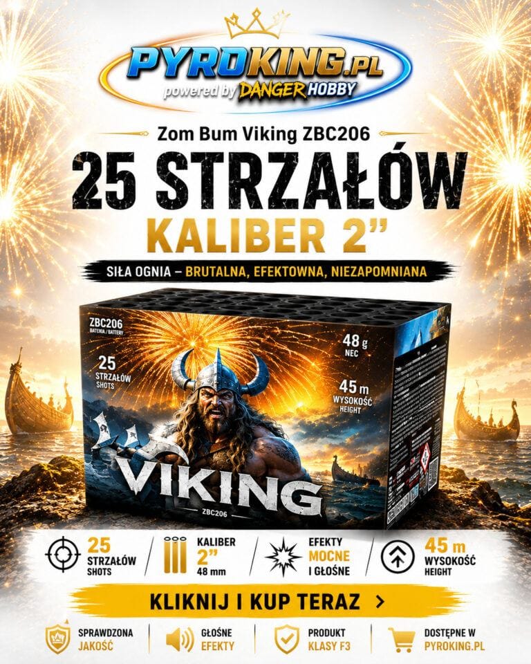 Zom Bum Viking ZBC206 – wyrzutnia fajerwerków 25 strzałów, kaliber 2 cale