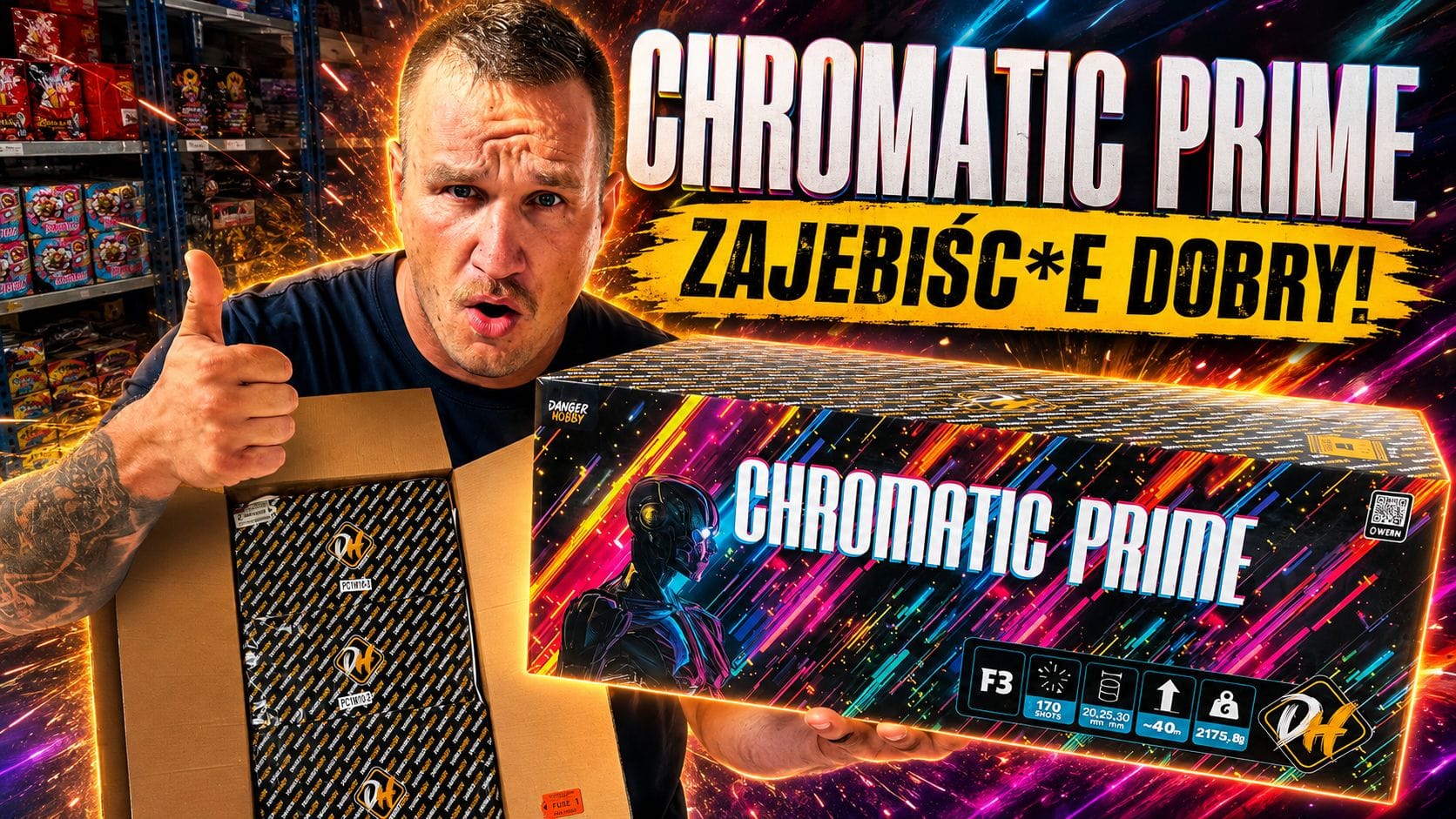 Wyrzutnia fajerwerków Chromatic Prime PC1W10 Danger Hobby 170 strzałów na Sylwestra 2026