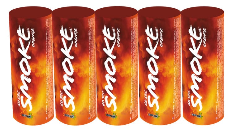 Zestaw 5 pomarańczowych świec dymnych CB290O Color Bum