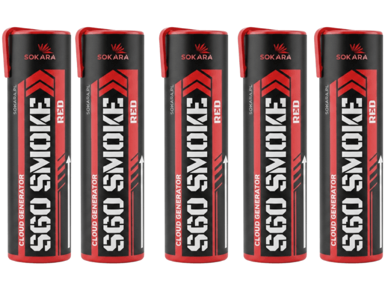 Zestaw 5 czerwonych świec dymnych Sokara S60 Smoke