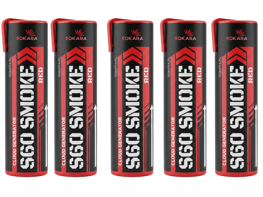 Czerwone świece dymne Sokara S60 Smoke – zestaw 5 szt. Zestaw 5 czerwonych świec dymnych Sokara S60 Smoke