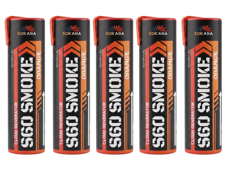 Pomarańczowe świece dymne Sokara S60 Smoke – zestaw 5 szt. Zestaw 5 pomarańczowych świec dymnych Sokara S60 Smoke