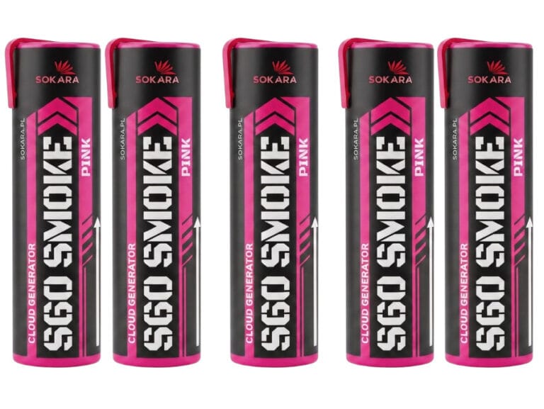 Zestaw 5 różowych świec dymnych Sokara S60 Smoke