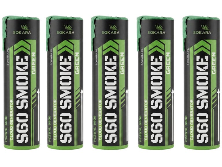 Zestaw 5 zielonych świec dymnych Sokara S60 Smoke