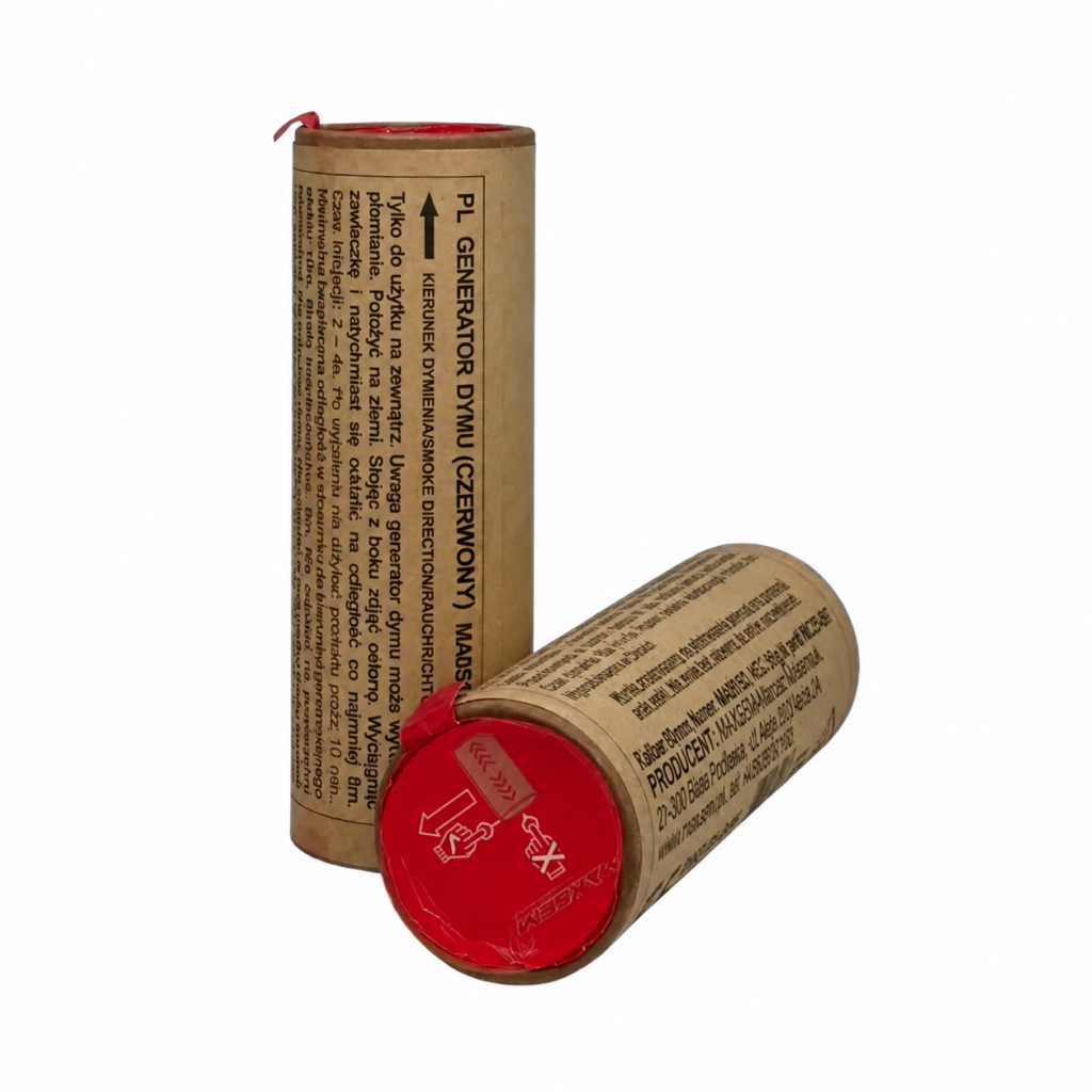 Granat dymny dwustronny czerwony MA0515RED MAXSEM P1 60 sekund