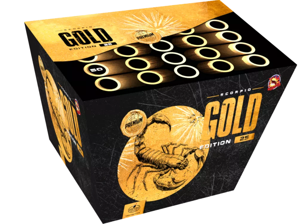 Gold Edition Scorpio 25 strzałów 50 mm SRPYRO.webp Wyrzutnia kątowa Gold Edition Scorpio 25 strzałów 50 mm CLE4170 SRPYRO F3