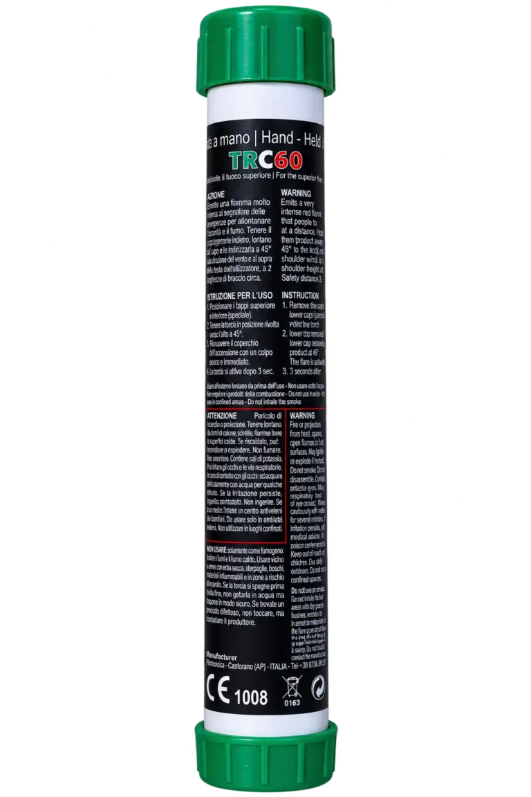 Flara ręczna zielona TRC60 PSC Fireworks P1 60 sekund na draskę