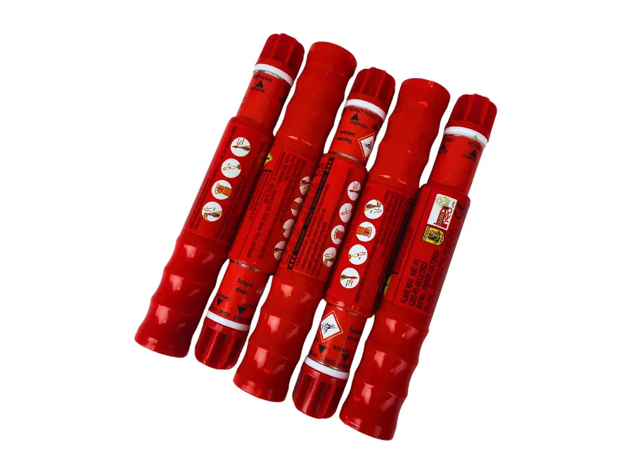 Zestaw 5 czerwonych rac metalowych teleskopowych Pyro Cartel PC2HFR2