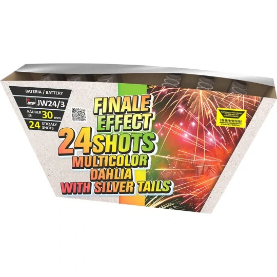 Wyrzutnia Finale Effect JW24/3 Jorge w jasnym kartonie z czerwono-pomarańczową grafiką dalii